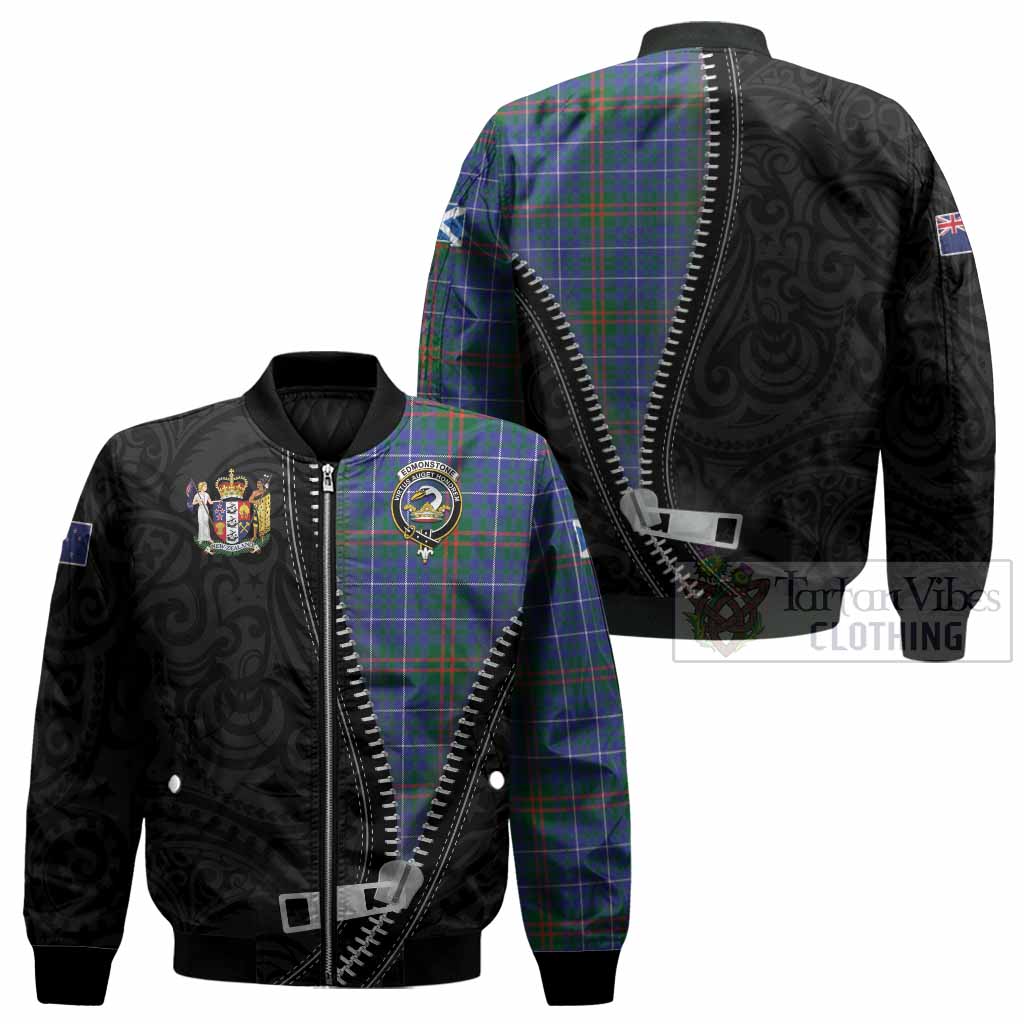 Edmonstone Tartan Bomber Jacket New Zealand Pattern Unique Zipper Stylized