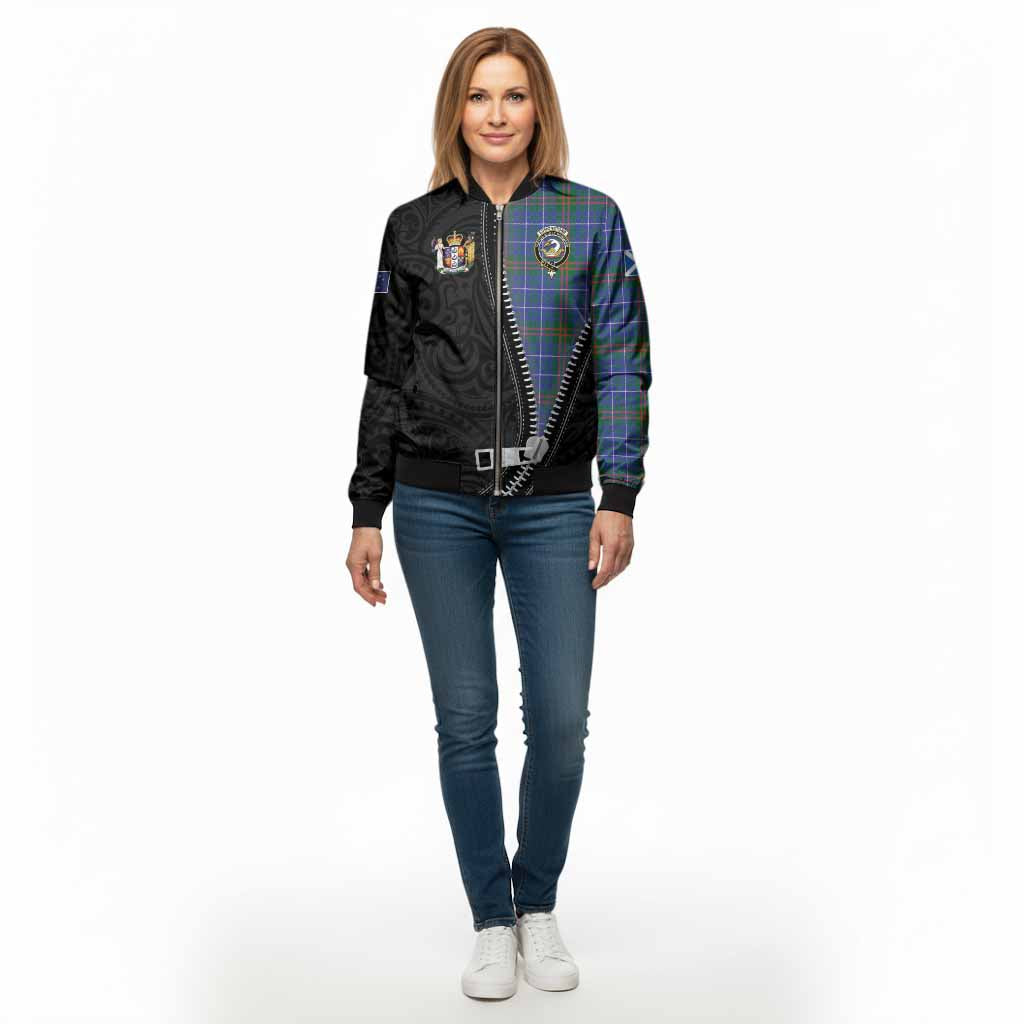 Edmonstone Tartan Bomber Jacket New Zealand Pattern Unique Zipper Stylized