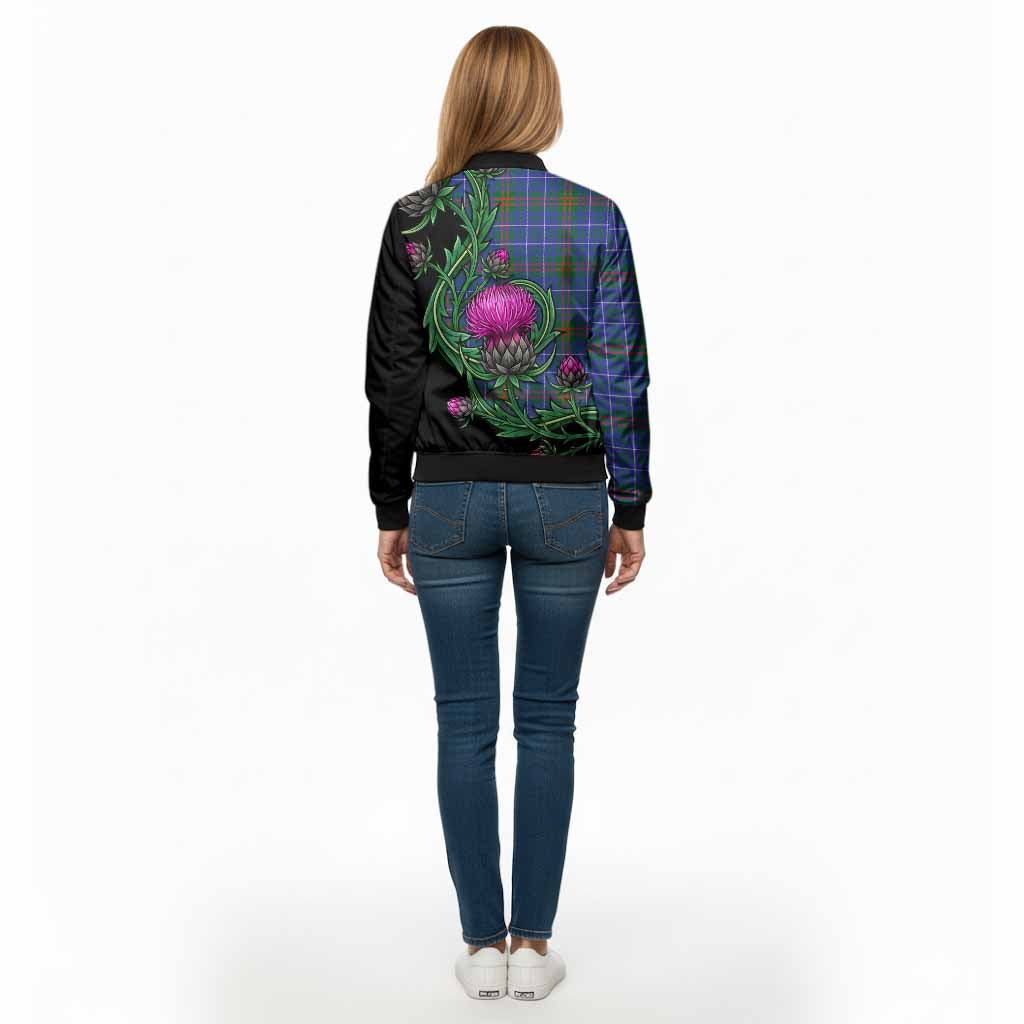 Edmonstone Tartan Bomber Jacket Resilient Scottish Thistle - Tartan Vibes Clothing