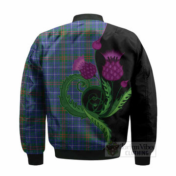 Edmonstone Tartan Bomber Jacket Traditional Scottish Thistle