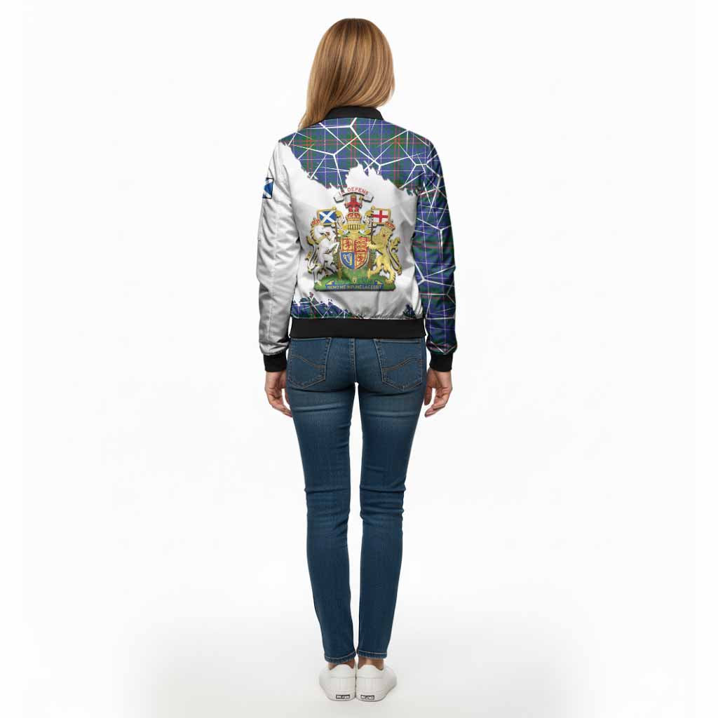 Edmonstone Tartan Bomber Jacket with Family Crest and Lion Rampant Grunge Style