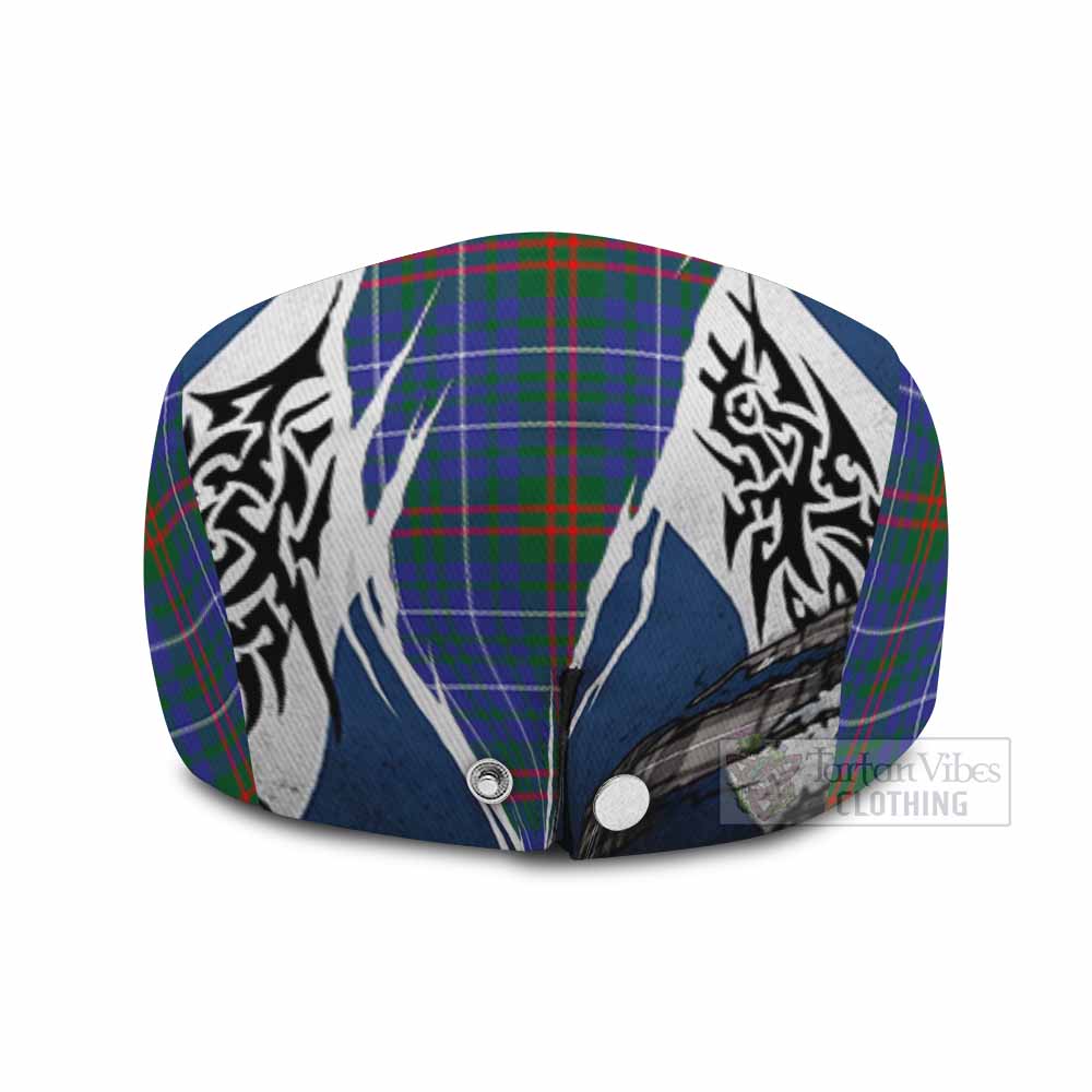 Edmonstone Tartan Flat Cap, Jeff Cap Scotland Flag Ripped Tribal Design