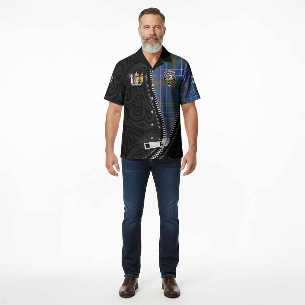 Edmonstone Tartan Hawaiian Shirt New Zealand Pattern Unique Zipper Stylized