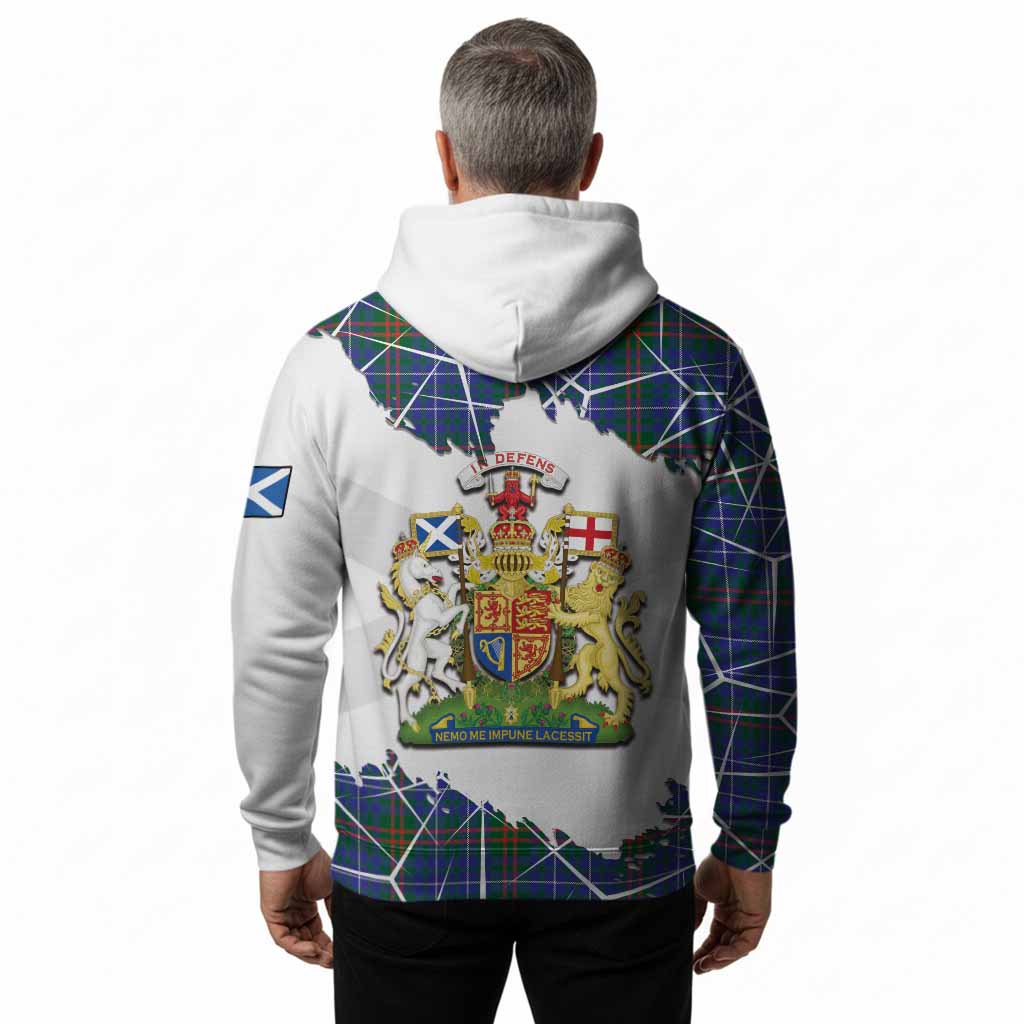 Edmonstone Tartan Hoodie with Family Crest and Lion Rampant Grunge Style