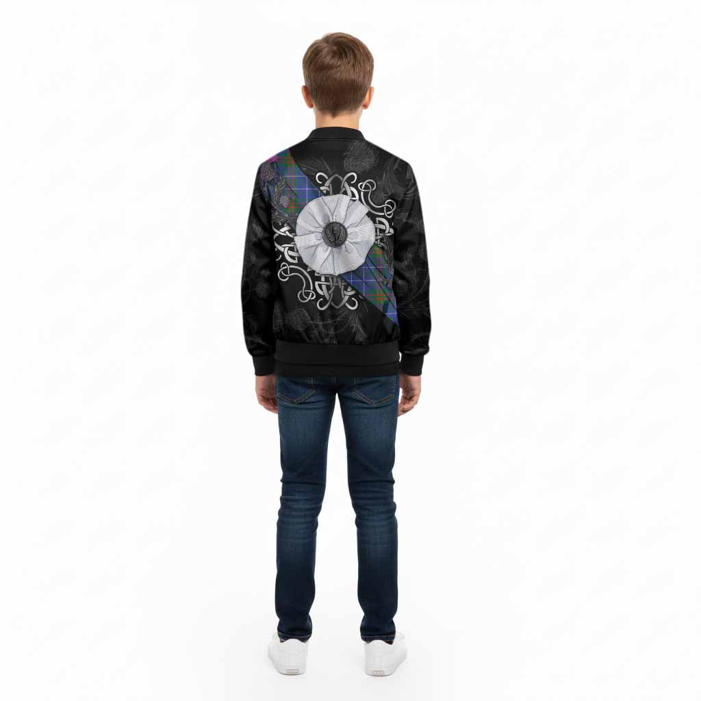 Edmonstone Tartan Kid Bomber Jacket Jacobite White Rose - Tartan Vibes Clothing