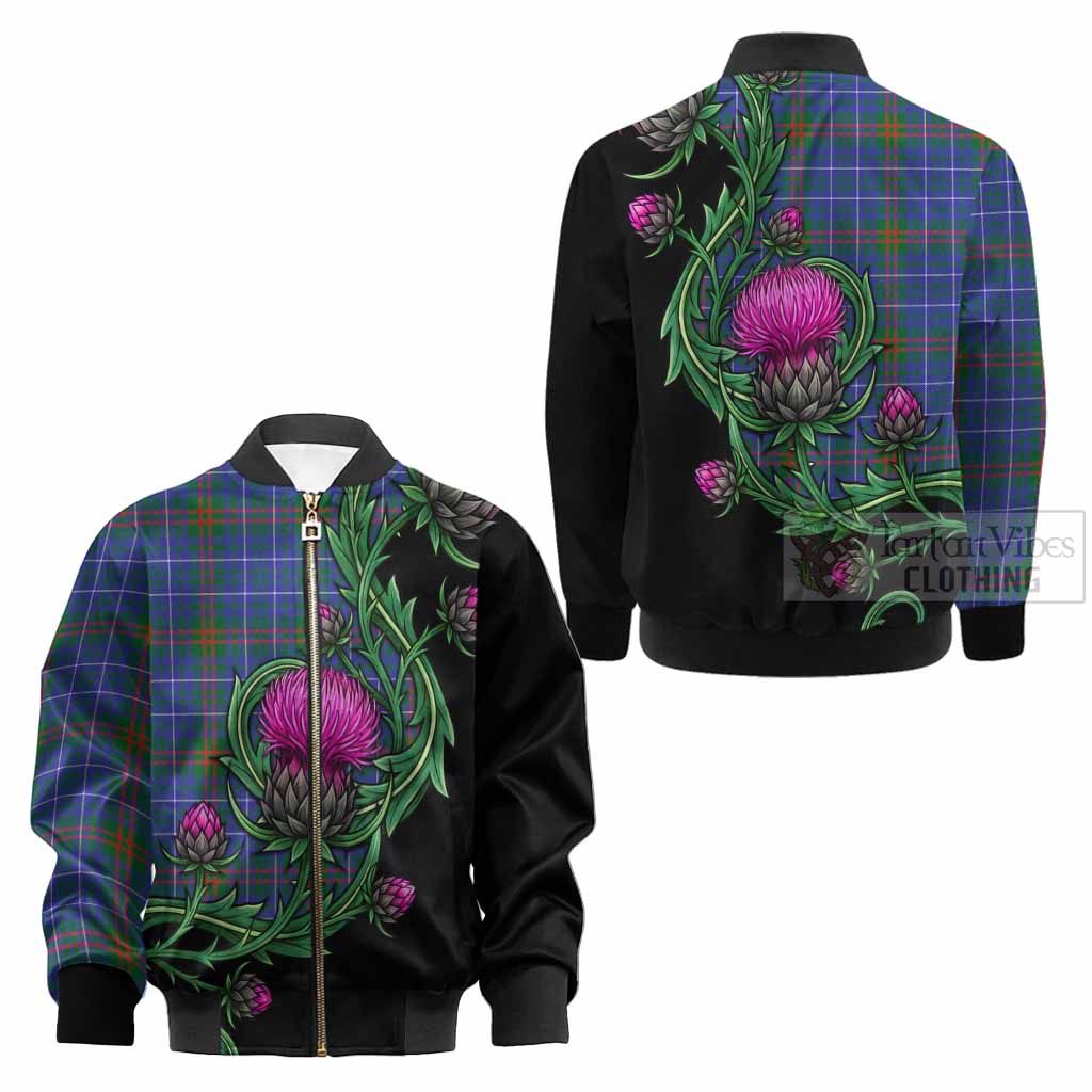 Edmonstone Tartan Kid Bomber Jacket Resilient Scottish Thistle - Tartan Vibes Clothing