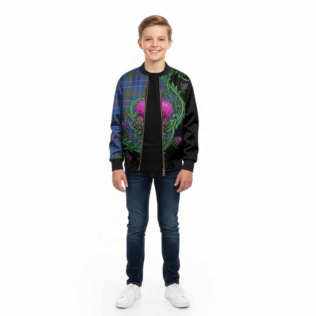 Edmonstone Tartan Kid Bomber Jacket Resilient Scottish Thistle - Tartan Vibes Clothing