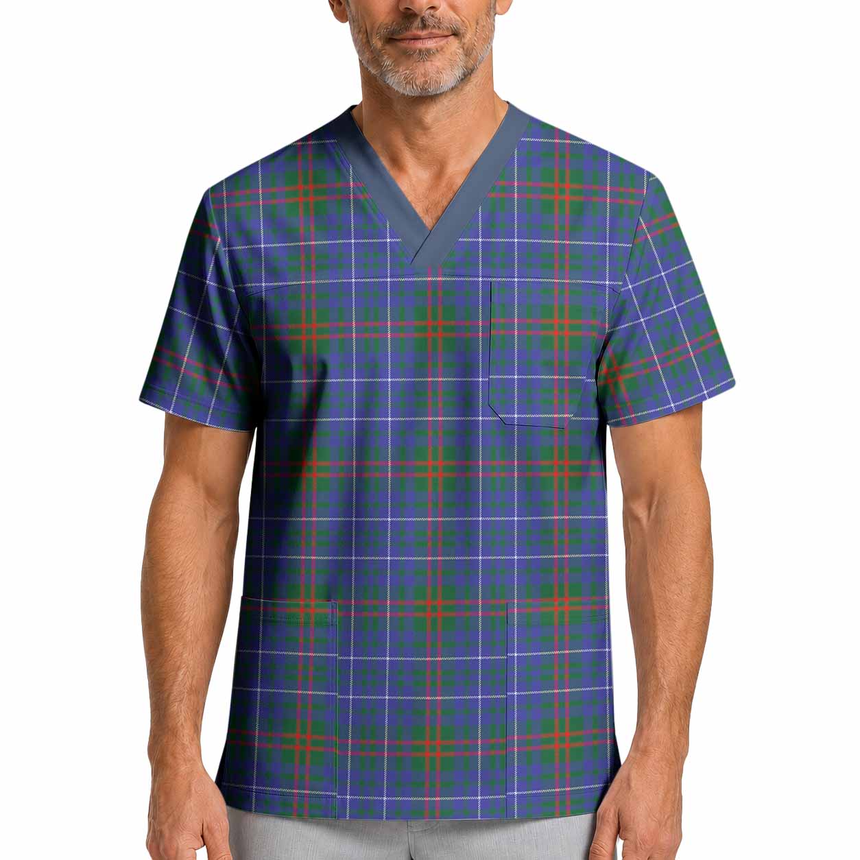 Edmonstone Tartan Scrub Top XL - Tartan Vibes Clothing