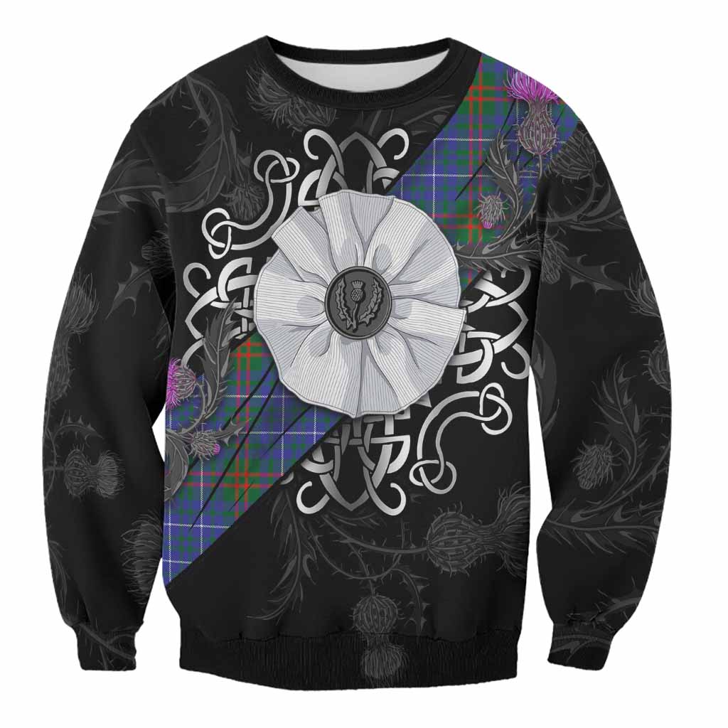 Edmonstone Tartan Sweatshirt Jacobite White Rose Unisex - Tartan Vibes Clothing