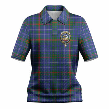 Edmonstone Tartan Women’s Polo Sweater Top with Family Crest