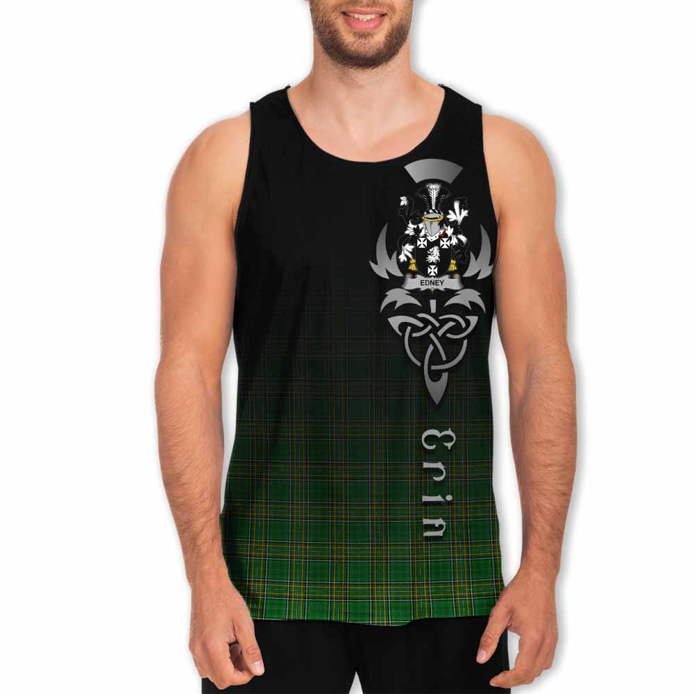 Edney Irish Clan Men's Tank Top with Coat of Arms Erin Go Bragh Celtic Inspired Men - Tartan Vibes Clothing