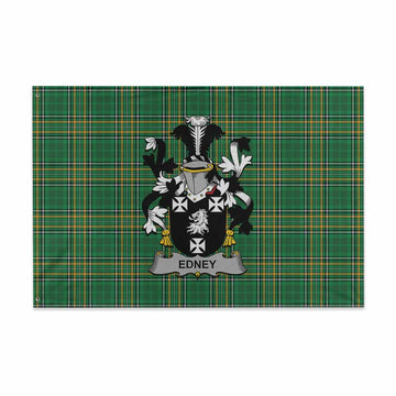 Edney Irish Clan Tartan House Flag with Coat of Arms
