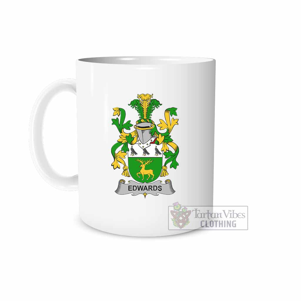 Edwards Irish Clan Coat of Arms Ceramic Mug White - 2D-tartanvibesclothing