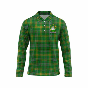 Edwards Irish Clan Tartan Long Sleeve Polo Shirt with Coat of Arms Unisex - Tartan Vibes Clothing