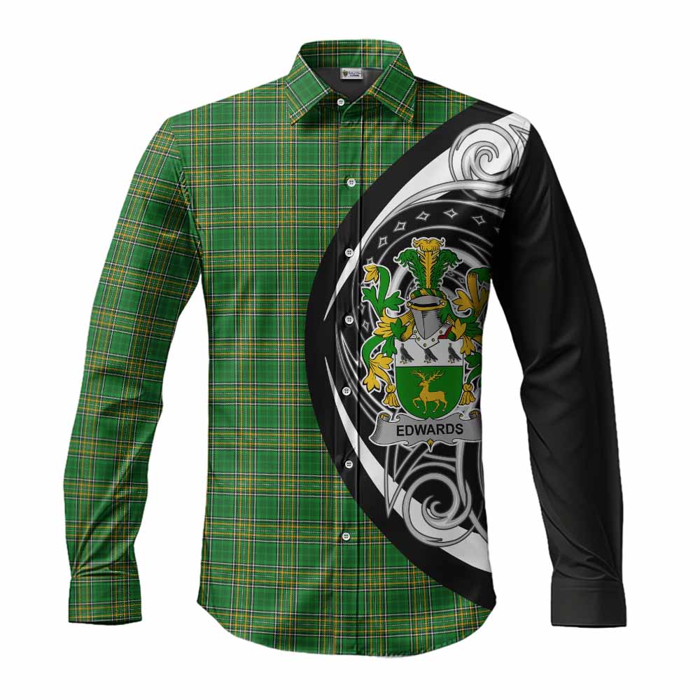 Edwards Irish Clan Long Sleeve Button Shirt Celtic Circle Style Men's Shirt S - Tartan Vibes Clothing