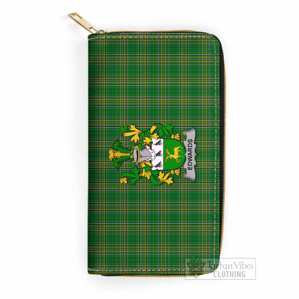 Edwards Irish Clan Tartan Women's Leather Wallet with Coat of Arms One Size 19.7*10.5*3.5 cm - Tartan Vibes Clothing