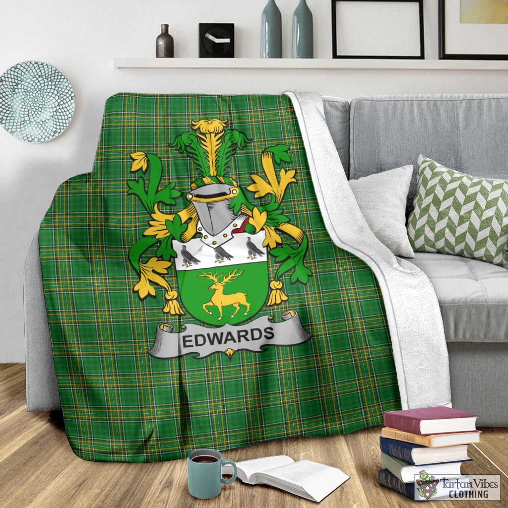 Edwards Irish Clan Tartan Blanket with Coat of Arms - Tartan Vibes Clothing