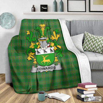 Edwards Irish Clan Tartan Blanket with Coat of Arms - Tartan Vibes Clothing