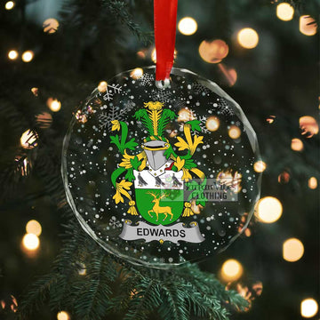 Edwards Irish Clan Christmas Glass Ornament with Coat of Arms - 2D-tartanvibesclothing