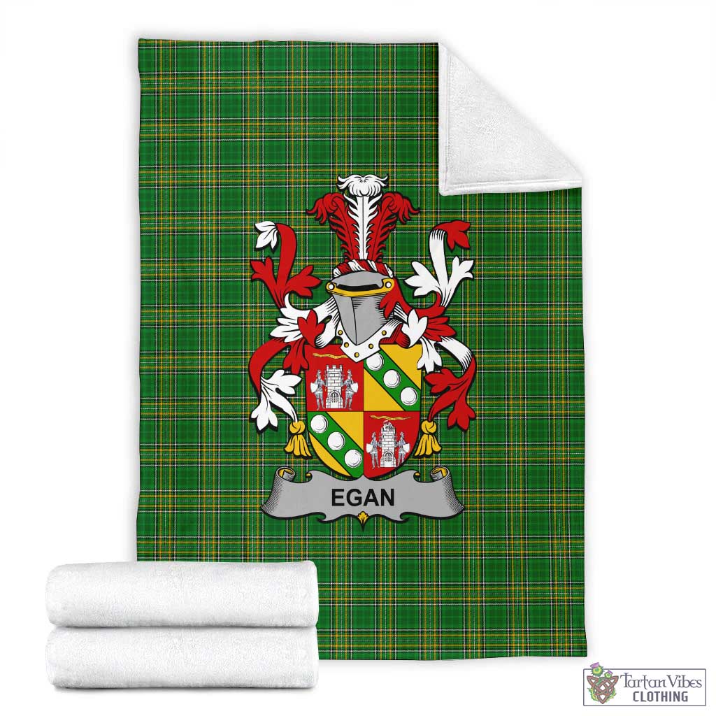 Egan Irish Clan Tartan Blanket with Coat of Arms X-Large 59 x 79 inches 150 x 200 cm - Tartan Vibes Clothing