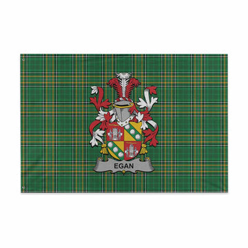 Egan Irish Clan Tartan House Flag with Coat of Arms