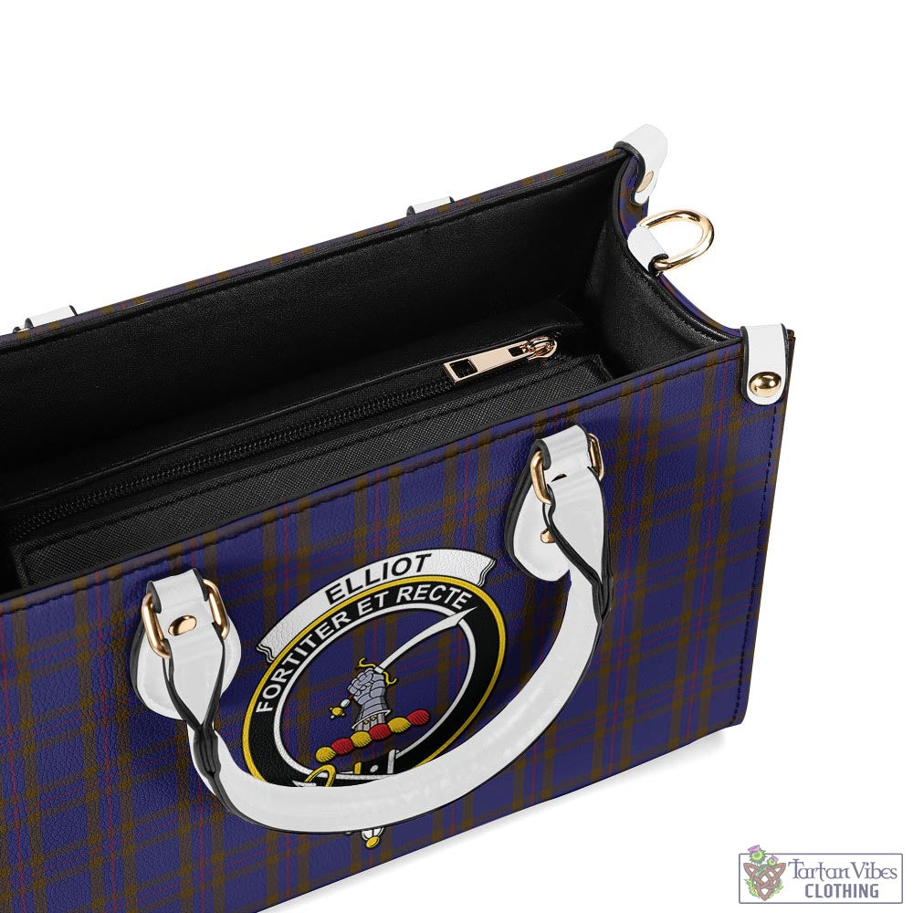 Tartan Vibes Clothing Elliot Tartan Luxury Leather Handbags with Family Crest