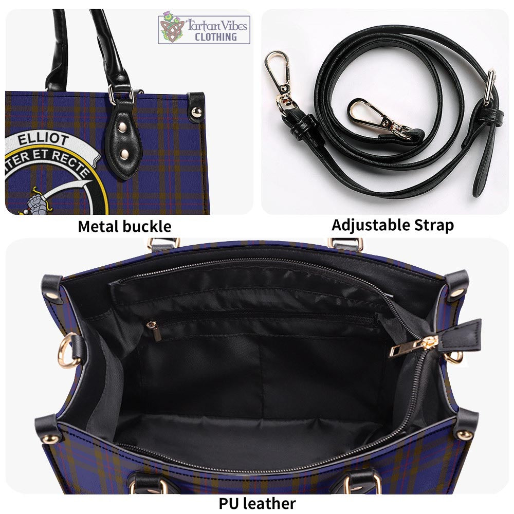 Tartan Vibes Clothing Elliot Tartan Luxury Leather Handbags with Family Crest