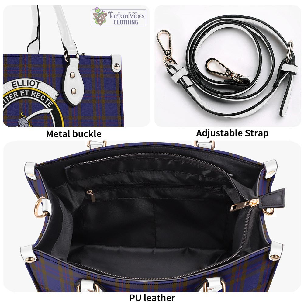 Tartan Vibes Clothing Elliot Tartan Luxury Leather Handbags with Family Crest