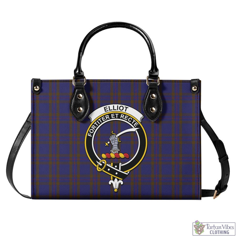 Tartan Vibes Clothing Elliot Tartan Luxury Leather Handbags with Family Crest