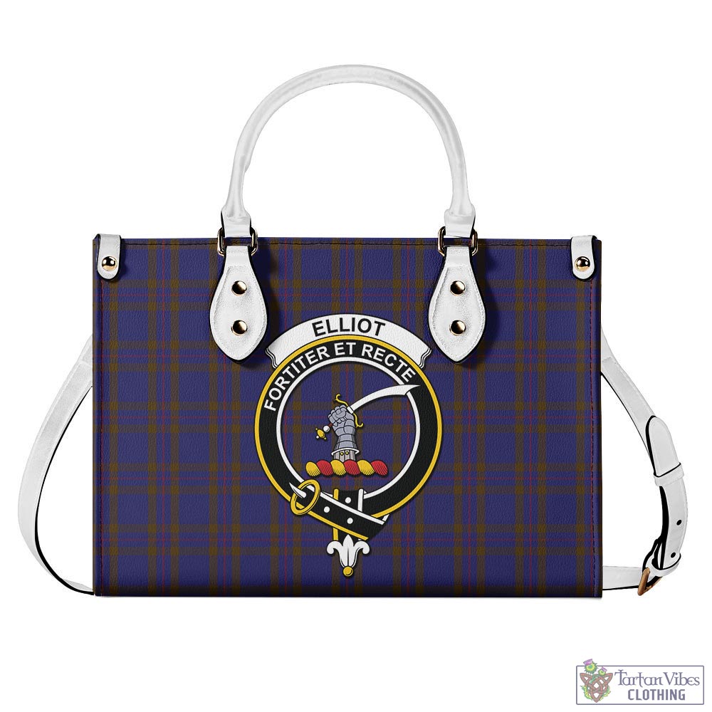 Tartan Vibes Clothing Elliot Tartan Luxury Leather Handbags with Family Crest
