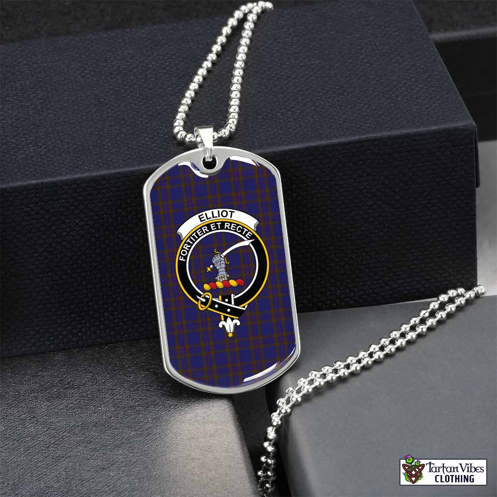 Tartan Vibes Clothing Elliot Tartan Dog Tag Necklace with Family Crest