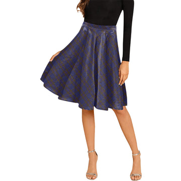 Elliot Tartan Melete Pleated Midi Skirt Cross Style