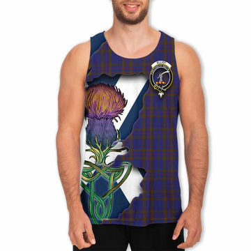 Tartan Vibes Clothing Elliot Tartan Family Crest Men's Tank Top Scottish Thistle Celtic Inspired
