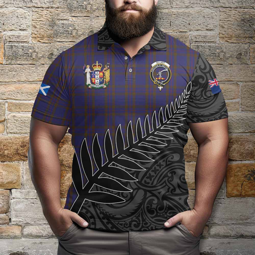 Elliot Crest Tartan Polo Shirt with New Zealand Silver Fern Half Style