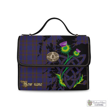 Elliot Tartan Waterproof Canvas Bag with Scotland Map and Thistle Celtic Accents