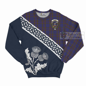 Tartan Vibes Clothing Elliot Tartan Sweatshirt Featuring Thistle and Scotland Map