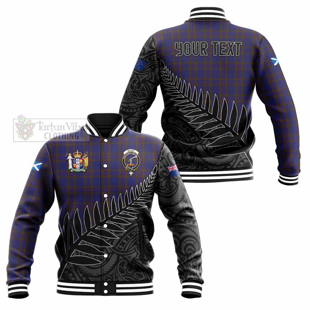 Elliot Crest Tartan Baseball Jacket with New Zealand Silver Fern Half Style Unisex - Tartan Vibes Clothing