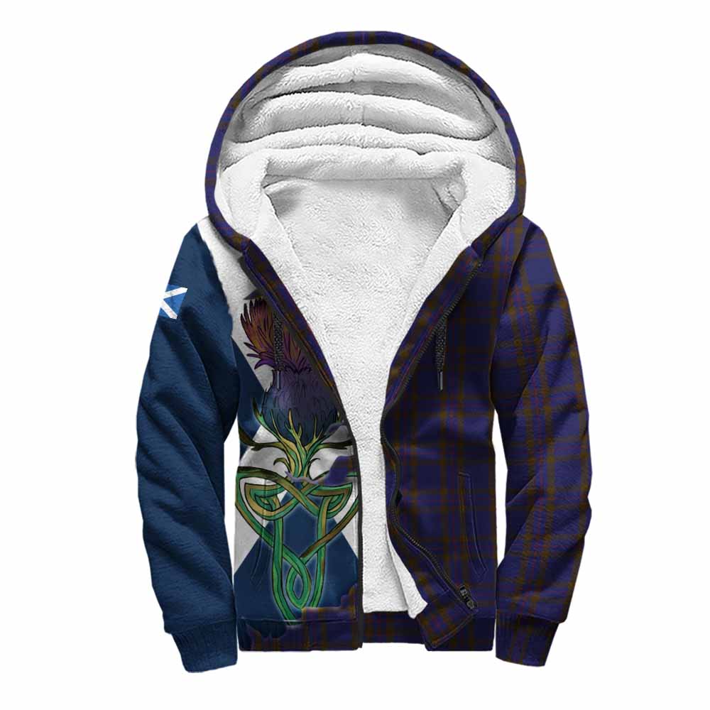 Tartan Vibes Clothing Elliot Tartan Family Crest Sherpa Hoodie Scottish Thistle Celtic Inspired