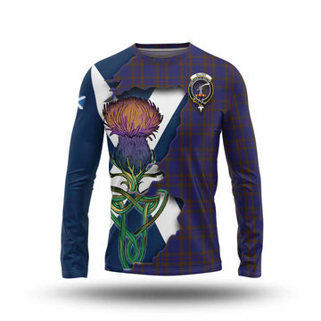 Elliot Tartan Family Crest Long Sleeve T-Shirt Scottish Thistle Celtic Inspired