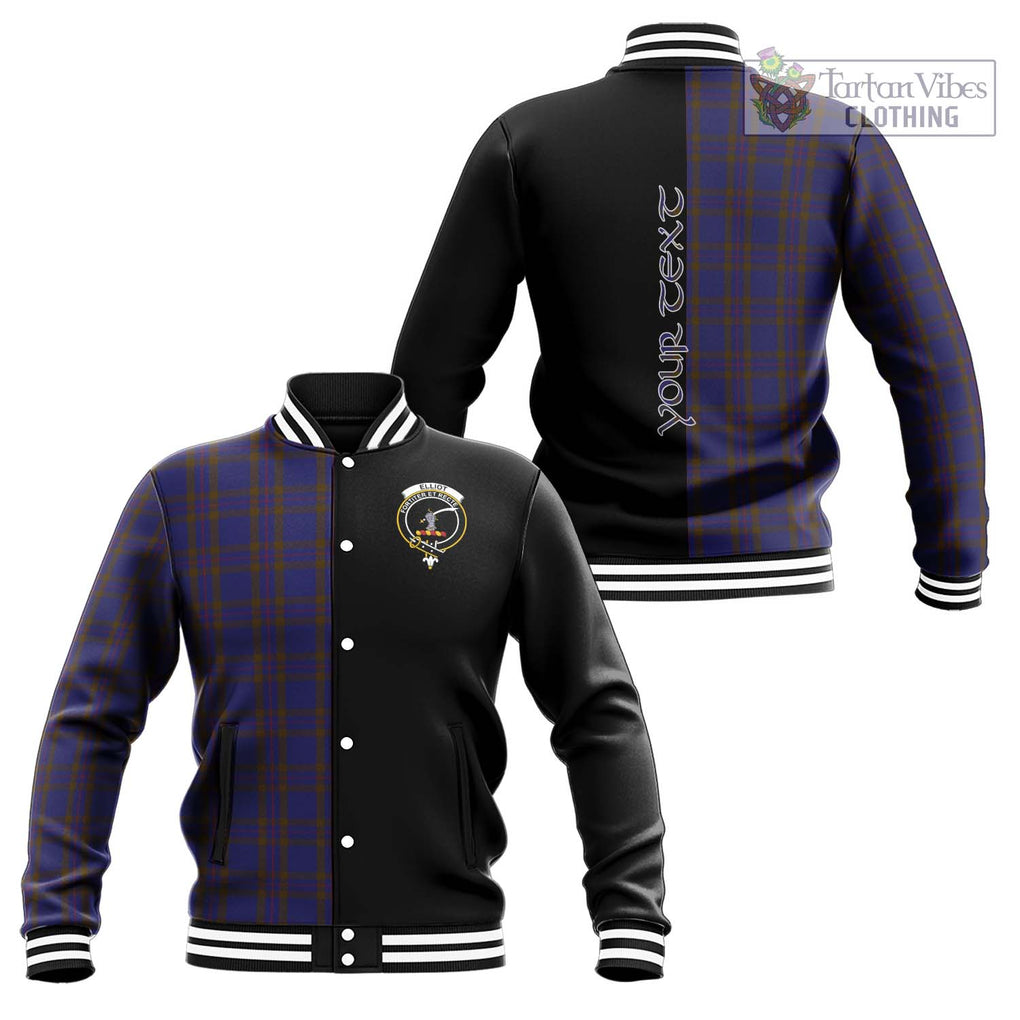 Elliot Tartan Baseball Jacket with Family Crest and Half Of Me Style Unisex - Tartanvibesclothing Shop