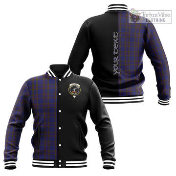 Elliot Tartan Baseball Jacket with Family Crest and Half Of Me Style Unisex - Tartanvibesclothing Shop