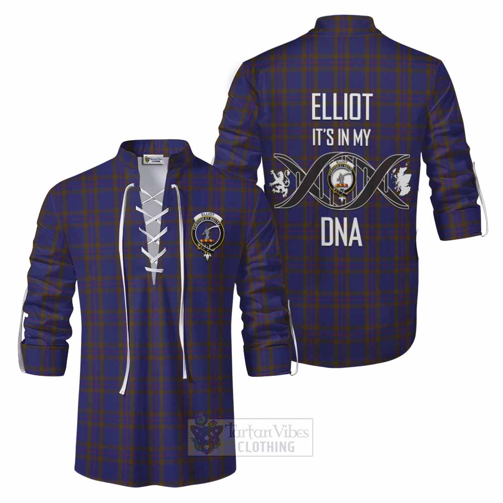 Tartan Vibes Clothing Elliot Tartan Ghillie Kilt Shirt with Family Crest DNA In Me Style
