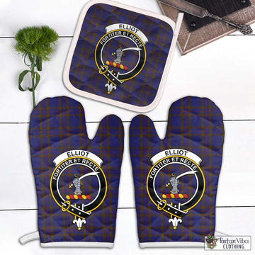 Elliot Tartan Combo Oven Mitt & Pot-Holder with Family Crest Combo 1 Oven Mitt & 1 Pot-Holder White - Tartan Vibes Clothing