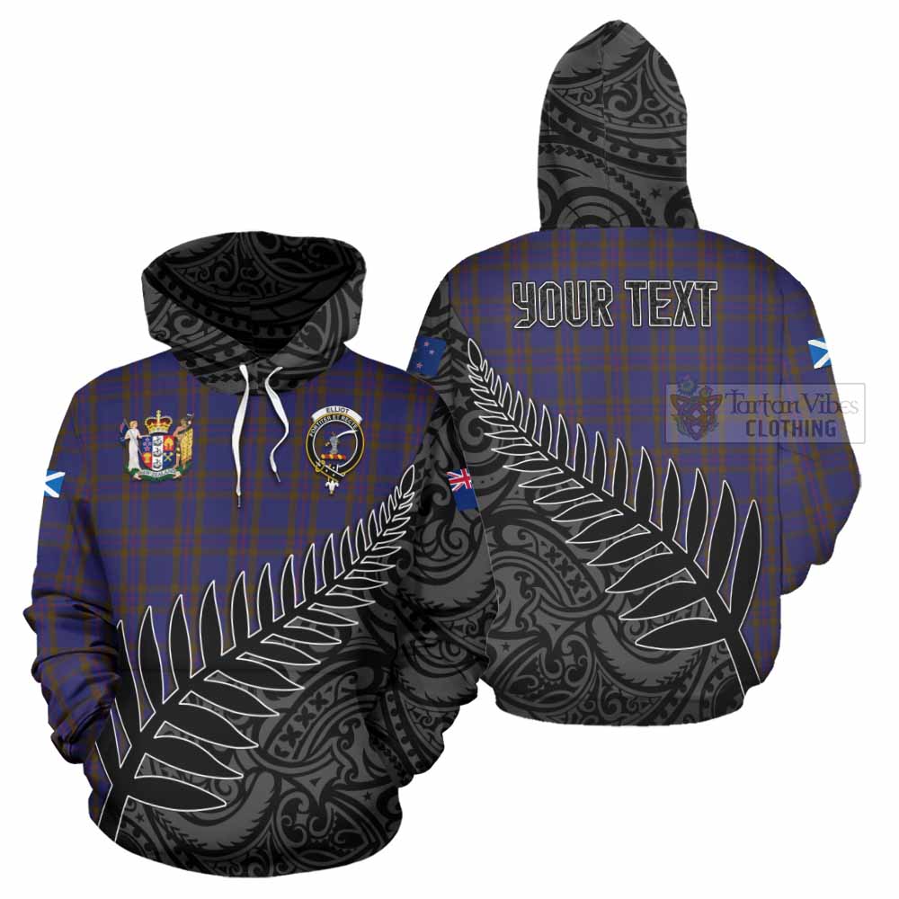 Tartan Vibes Clothing Elliot Crest Tartan Hoodie with New Zealand Silver Fern Half Style
