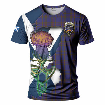 Tartan Vibes Clothing Elliot Tartan Family Crest T-Shirt Scottish Thistle Celtic Inspired