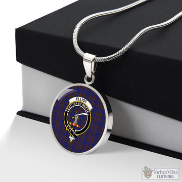 Elliot Tartan Circle Necklace with Family Crest