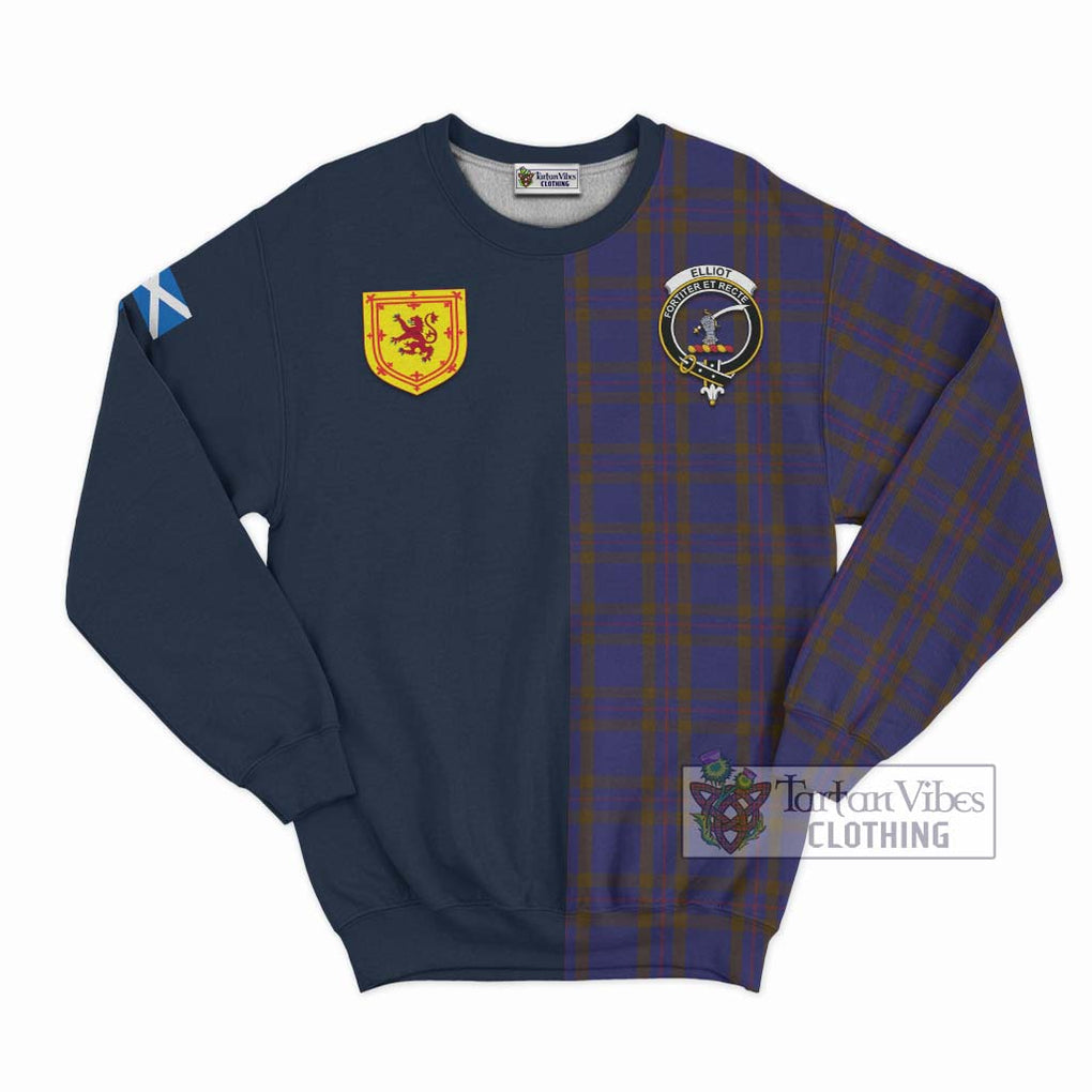 Tartan Vibes Clothing Elliot Tartan Sweatshirt with Scottish Lion Royal Arm Half Style