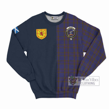 Tartan Vibes Clothing Elliot Tartan Sweatshirt with Scottish Lion Royal Arm Half Style
