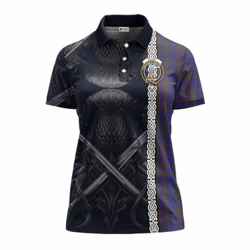 Tartan Vibes Clothing Elliot Tartan Women's Polo Shirt with Family Crest Cross Sword Thistle Celtic Vibes