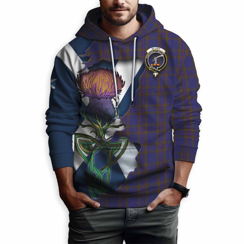 Tartan Vibes Clothing Elliot Tartan Family Crest Hoodie Scottish Thistle Celtic Inspired